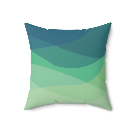 Spun Polyester Square Pillow Green