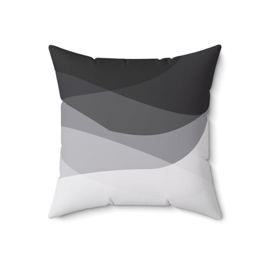 Spun Polyester Square Pillow Black/White