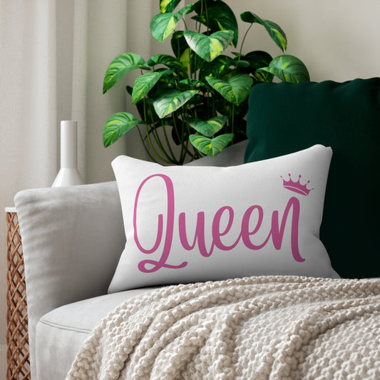 Queen Spun Polyester Lumbar Pillow - White