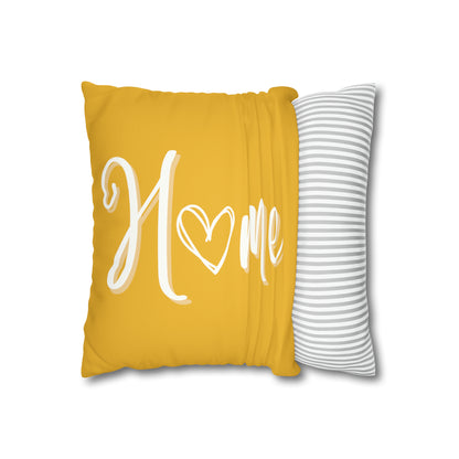 Alive Yellow Faux Suede Square Pillow Case