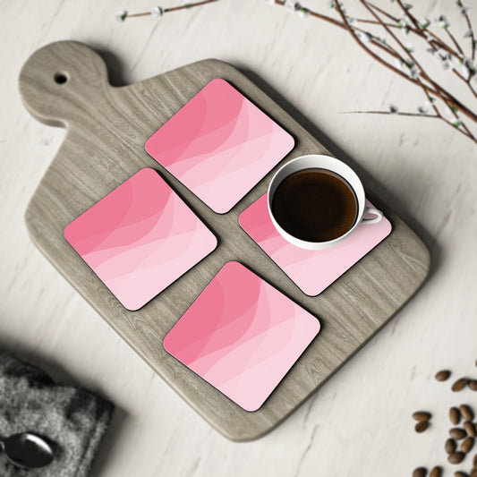 Set of 4 Coasters Decorative Gradient Design Pink Coaster Set