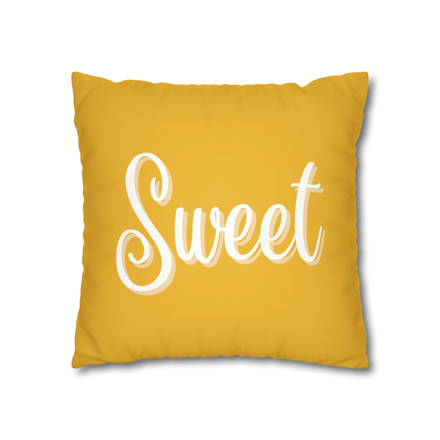 Alive Yellow Faux Suede Square Pillow Case