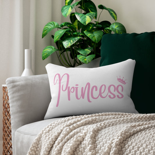 Princess Spun Polyester Lumbar Pillow - White