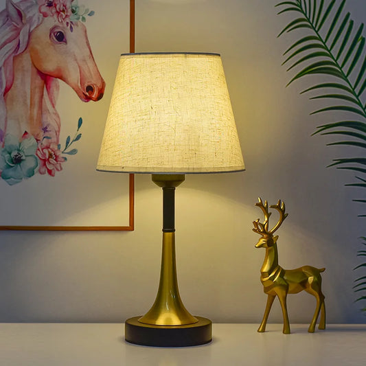 Lampshade, Vintage Pleated Table Lamp, Table Light, Bedside & Living room, USB, LED